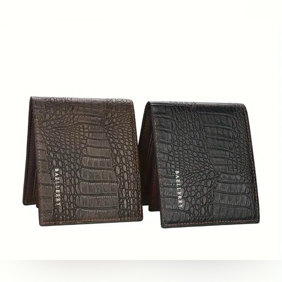 Men's Leather Wallet, Crocodile Pattern. Coffee color. NWT - Picture 4 of 7